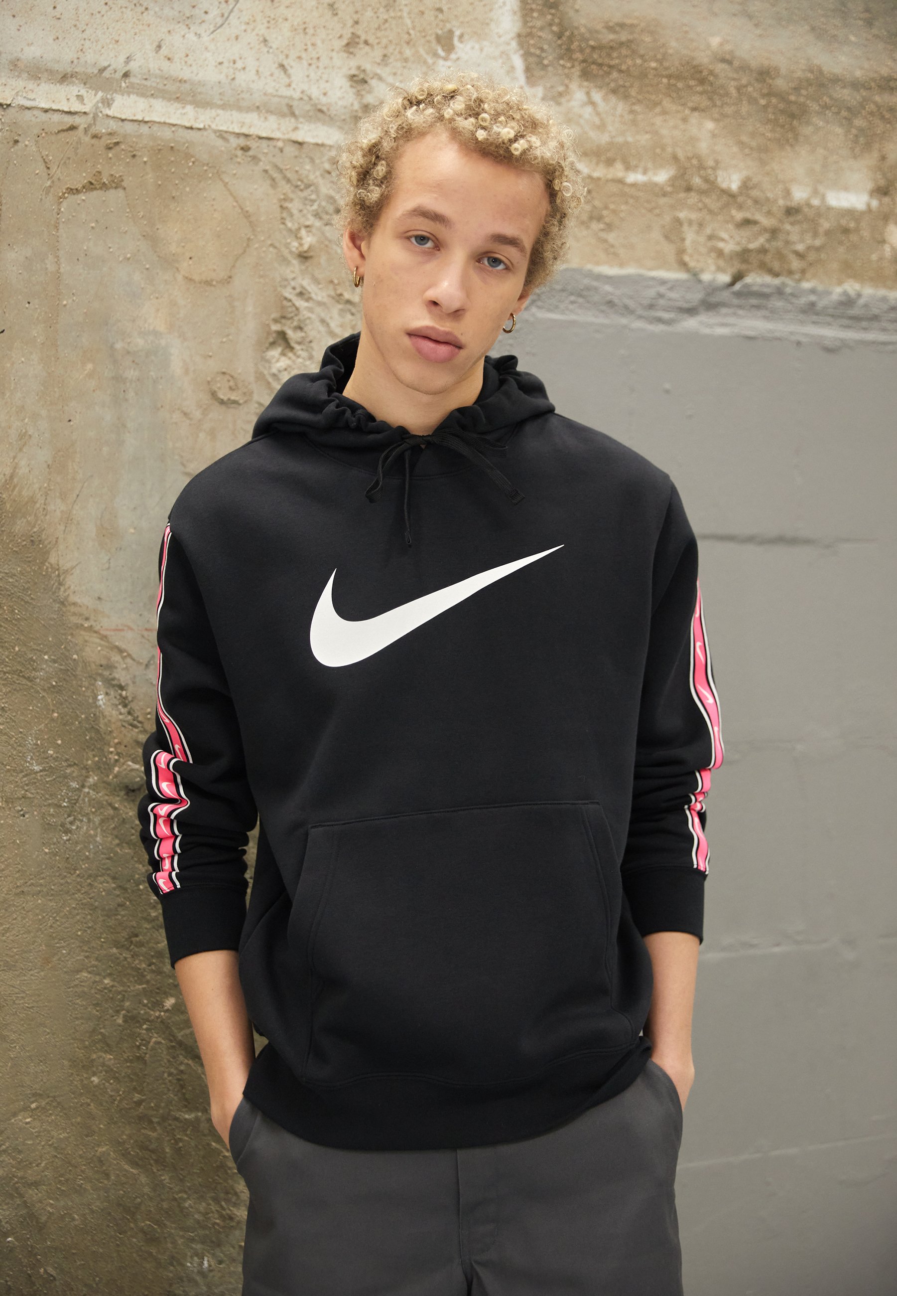 pink black nike hoodie