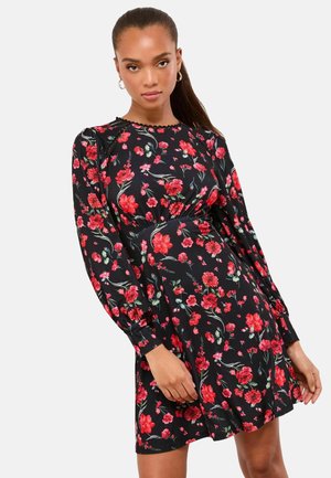 REGULAR FIT - FLORAL UNDERBUST  - Päevakleit - black
