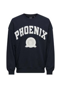 Sötétkék pulóver, fehér betűkkel "PHOENIX" felirattal, alatta egy kör alakú emblémával, amelyen a "MŰVÉSZETI FŐISKOLA" felirat található. Bordázott mandzsettákkal és derékkal.