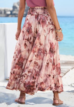 LASCANA, LASCANA HOSENROCK - Nohavice - rosé bordeaux bedruckt