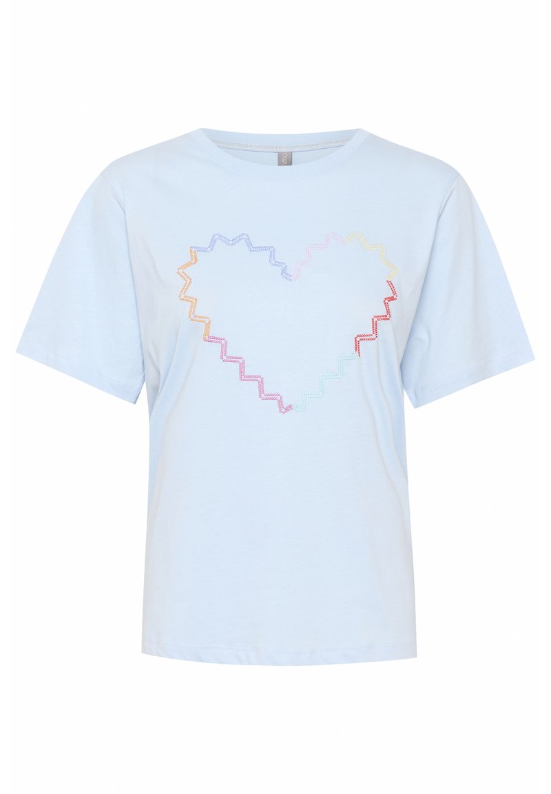 culture T-shirt print lichtblauw