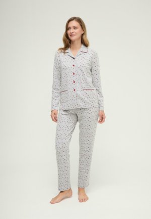LOHE, PIJAMA VIGORE ESTAMPADO ABIERTO SET - Conjunto de pijama - burdeos