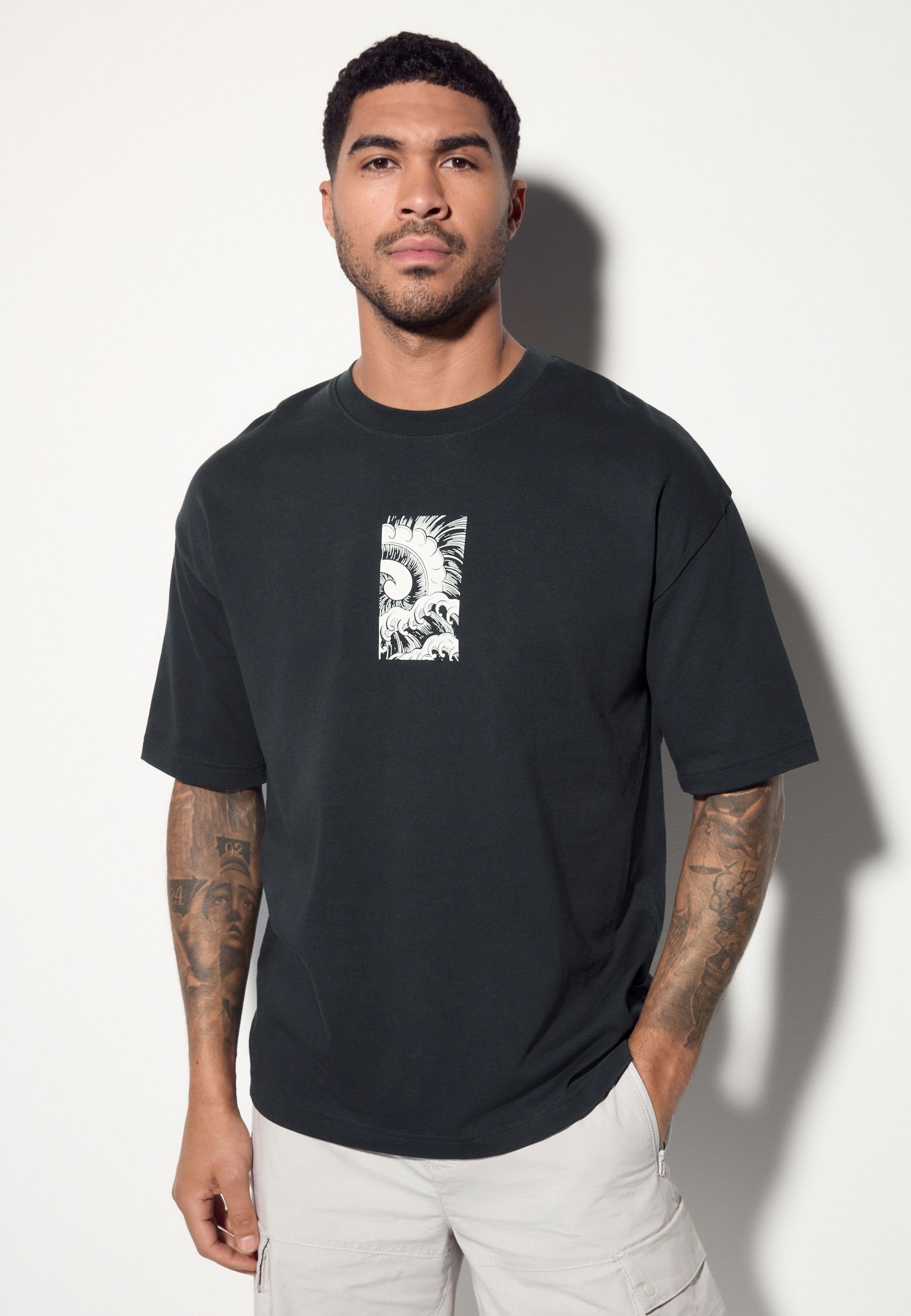 Next JAPANESE SURF GRAPHIC - Tricou cu imprimeu - black/negru