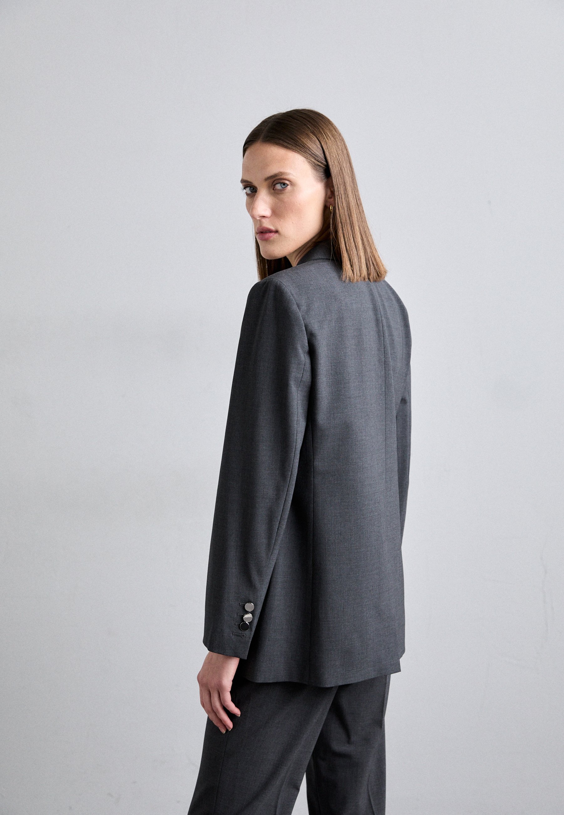 Theory BOXY - Blazer - charcoal melange/grey - Zalando.co.uk