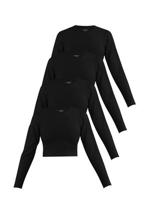 4 PACK CROP - Long sleeved top - schwarz