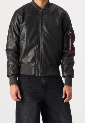 Imitatieleren jas - black