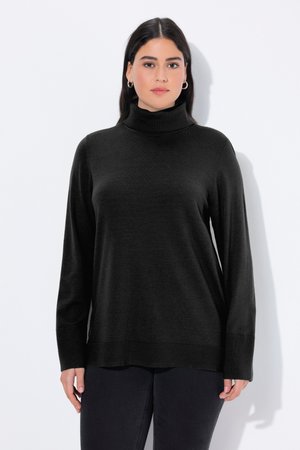 Ulla Popken ROLLKRAGEN BÜNDCHEN - Strickpullover - black