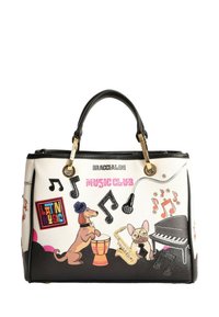 Sac à Main Vintage Braccialini épaule En Toile Et Simili-cuir Vernis Noir - Occasion Authentique