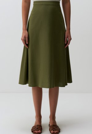 HIGH WAIST MIDI  - A-lijn rok - khaki