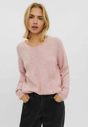 VMCREWLEFILE V-NECK  NOOS - Pullover - parfait pink