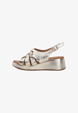 VENEZIA, WEDGE SANDALS - Sandalen met plateauzool - gold-coloured
