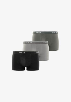 Freegun, 3 PACK PLAIN - Boxers - noir blanc gris clair gris foncé