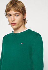Tommy Jeans ESSENTIAL CREW NECK - Strickpullover - dark turf green