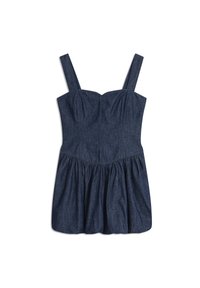 SQUARE NECK  - Robe en jean - indigo