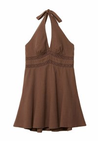Stradivarius HALTER - Vestito casual - dark brown