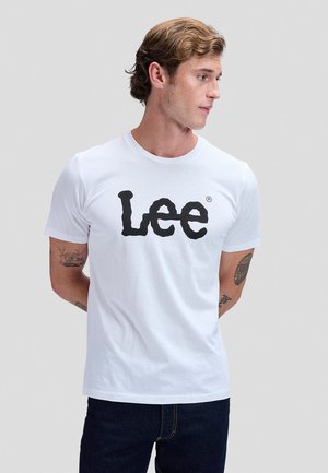 Lee WOOBLY LOGO TEE - Printtipaita - white