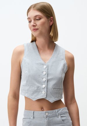 V-NECK SLEEVELESS STRIPED - Smanicato - blue