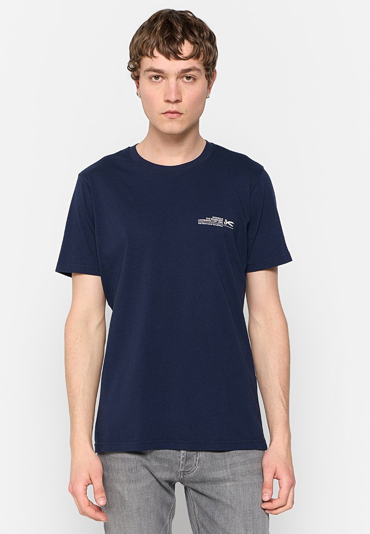 Denham T-shirt print donkerblauw