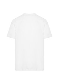 Plain white short-sleeve T-shirt shown from the back, with a simple round neckline and no visible logos or designs.