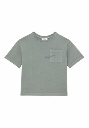 REISS TANE COTTON PALM-EMBROIDERY OVERSIZE T-SHIRT - Trükipildiga T-särk - washed sage