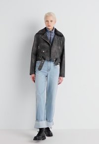 ONLY ONLMACY WASHED BIKER - Jakna iz umetnega usnja - phantom
