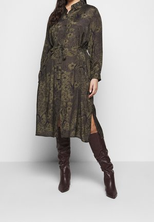 Košilové šaty - khaki