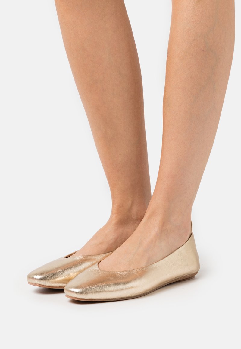 Anna Field Wide Fit LEATHER Ballet pumps gold/goldcoloured