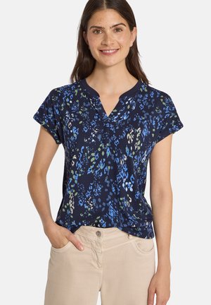 Cecil, T-SHIRT MIT SPLIT NECK UND PRINT - T-shirt imprimé - urban dark blue