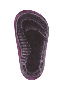 Lila Fußbett aus textilem Material, mit einer strukturierten Oberfläche und Grip-Mustern. Glatte Kanten und eine konturierte Form für Unterstützung.