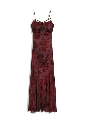 Bershka, MIDI TULLE STRAPPY DRESS - Robe de cocktail - dark brown