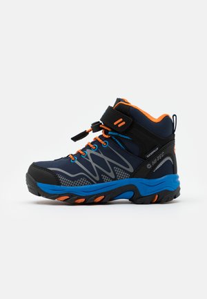 BLACKOUT MID WP JR UNISEX - Hiking shoes - navy/orange/lake blue