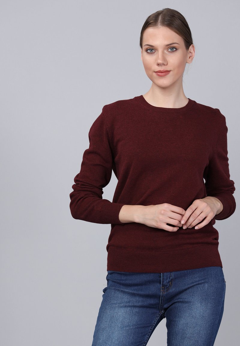 Damen Strickjacken | Basics and More Strickpullover bordeaux melange/bordeaux - EM51131 Damen Strickjacken | Basics and More Strickpullover bordeaux melange/bordeaux - EM51131