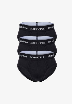 Sorte bomuldsherrebokser i en pakke med tre, med en kontrastfarvet talje med "Marc O'Polo" logo i hvid. Klassisk design og pasform.