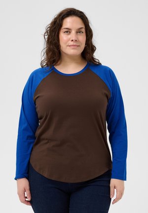 Kaffe Curve, KCALIA CONTRAST T-SHIRT - T-shirt à manches longues - coffee bean blue sl