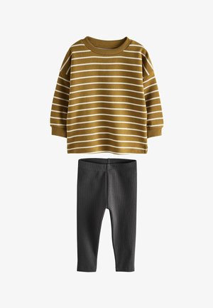 Next, REGULAR FIT - LONG SLEEVE TOP AND LEGGINGS SET . - Langarmshirt - mustard stripe
