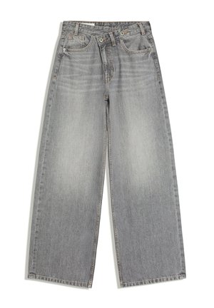 Bershka, WIDE-LEG WITH CROSSOVER WAIST - JEANS - Wide Leg - grey