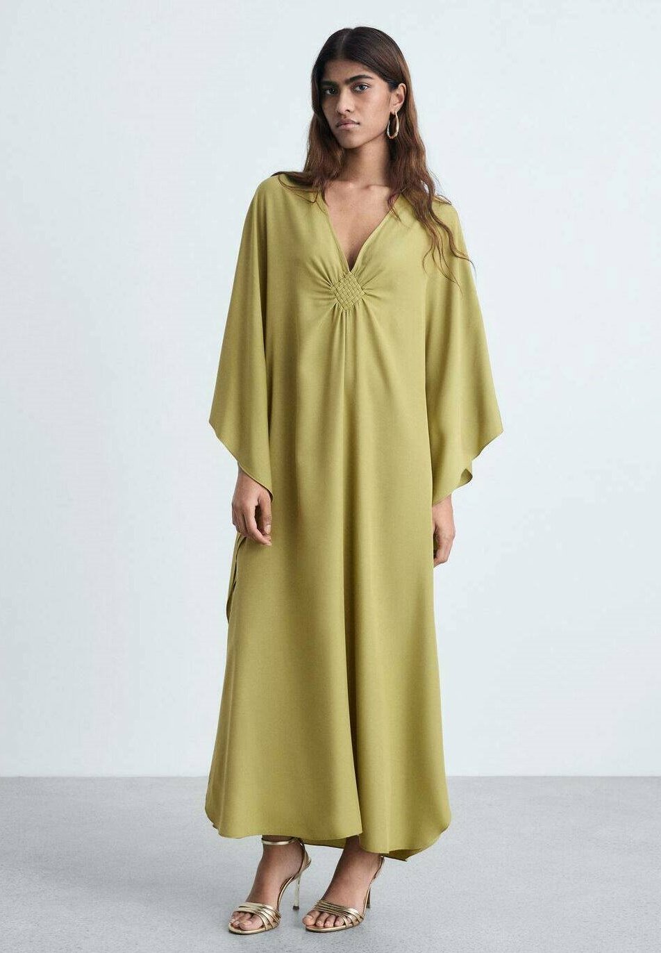 slim fit dress slacks Shop The Stunning Kari Maxi Dress in Olive – Final Sale main image 1