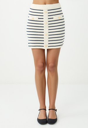 REGULAR WAIST STRIPED - Minijupe - ecru