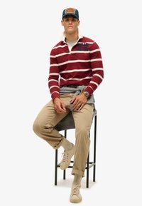 Superdry & Co Camiseta de manga larga - rich burgundy cream stripe
