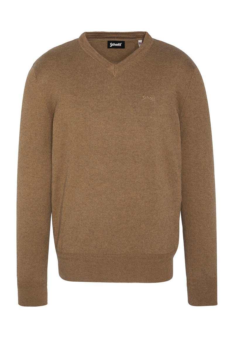 Schott PLBEAL - Strickpullover - camel