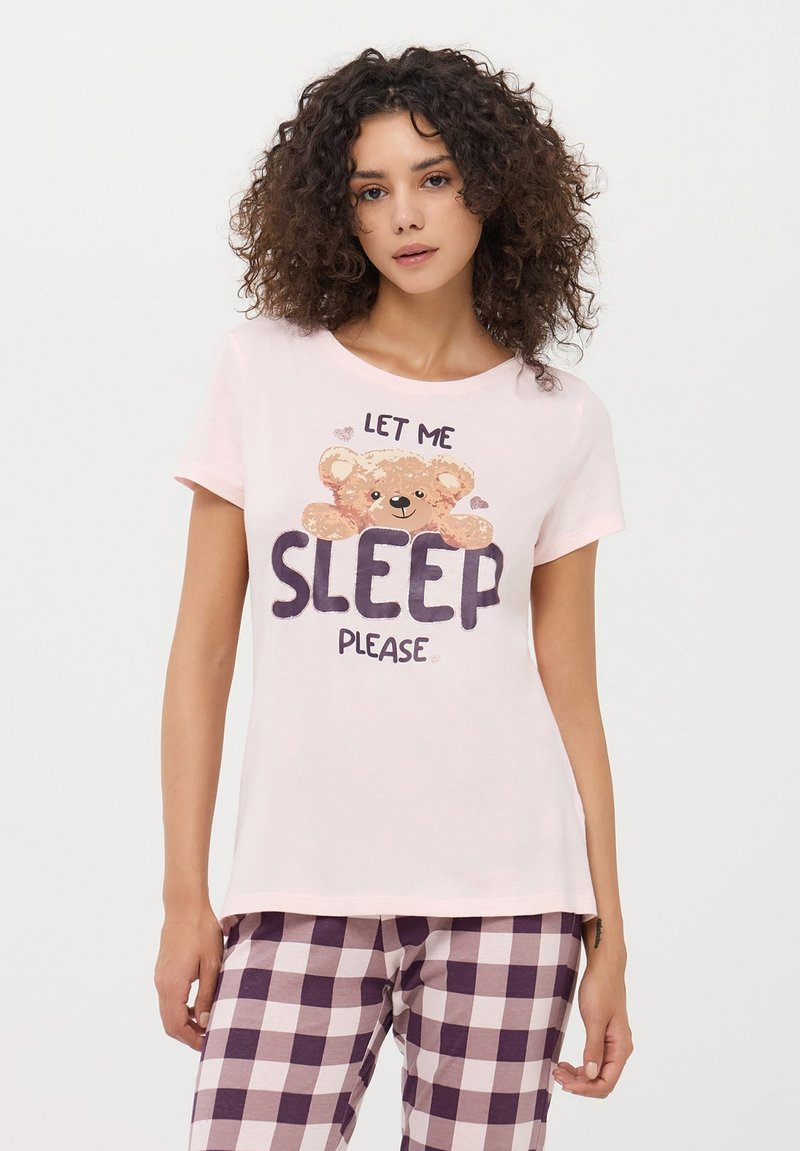 Pigiama Uomo A Quadri - Camicia Da Notte Maniche Corte Comoda E Morbida