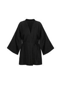 Niewybrane, czarny krótki szlafrok plażowy