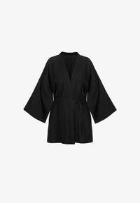 Niewybrane, czarny krótki szlafrok plażowy