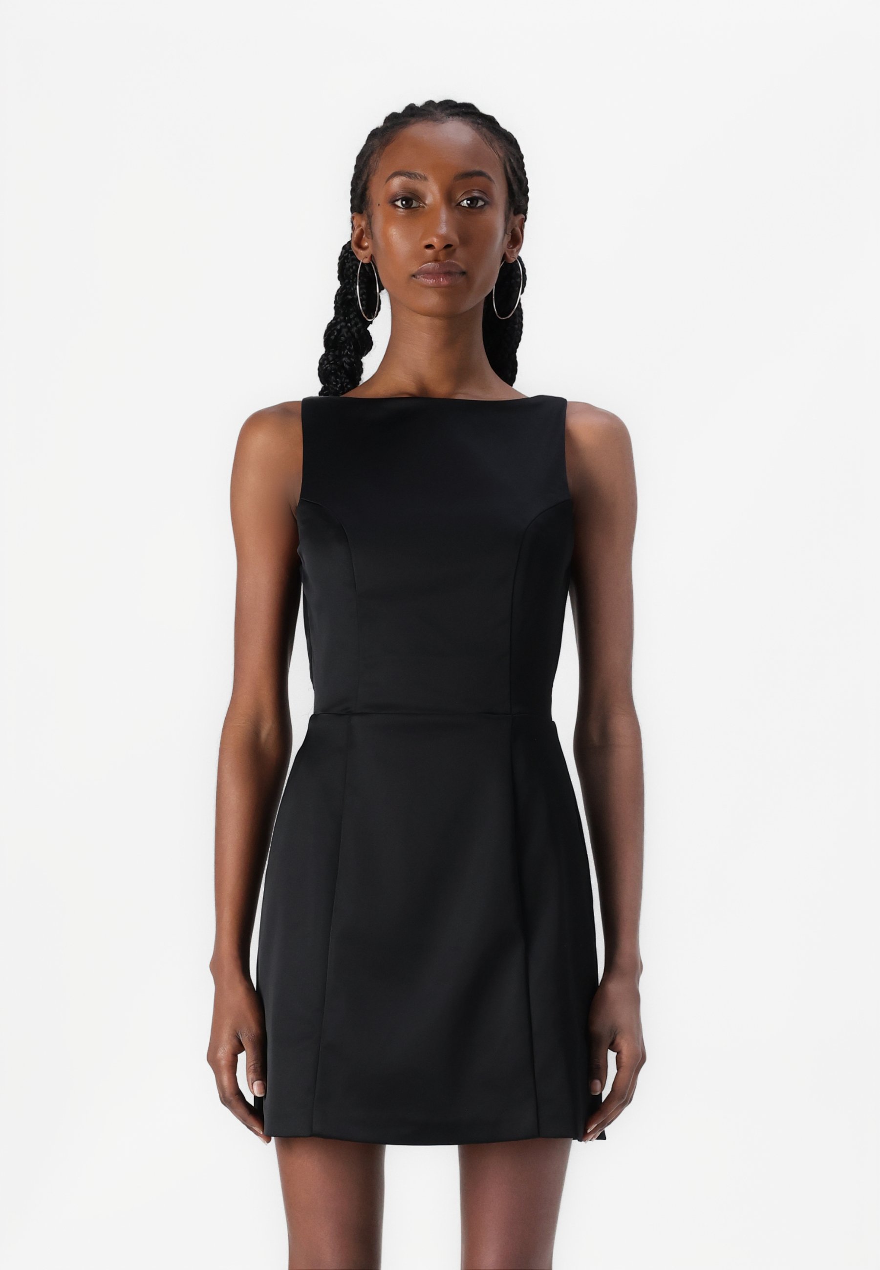 princess polly baby blue dress Victoria Beckham Black High Neck Fitted Mini Dress