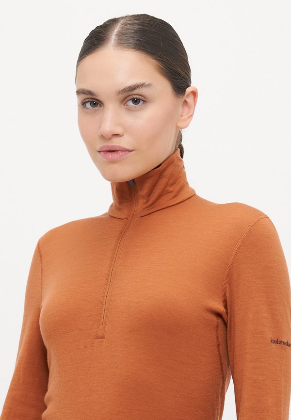 WOMEN HALF ZIP - Undershirt - dark orange4