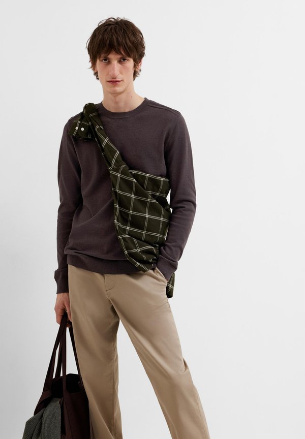 SLHBERG CREW NECK - Jumper - chocolate torte detailmelange4