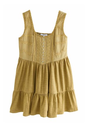 Next EMBROIDERY CORSET WAIST - Džersio suknelė - ochre yellow