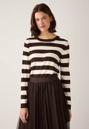 GESTREIFTER - Sweatshirt - braun ecru