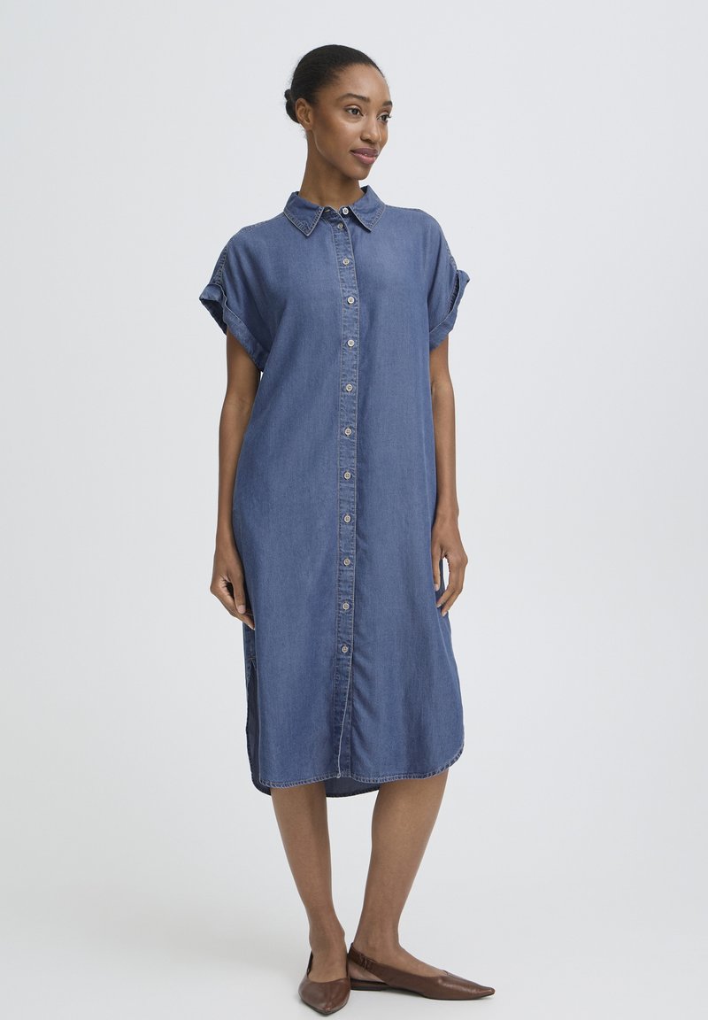 b.young BYKOSMO SHORT SLEEVE - Denim dress - mid blue denim/blue denim -  Zalando.ie