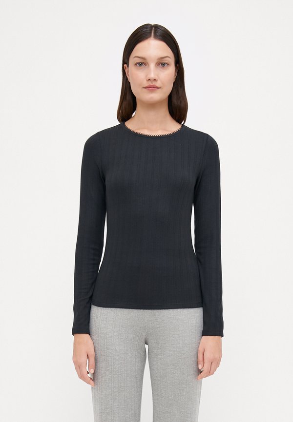 Long-Sleeve Pointelle Sleep Top - Pyjama top